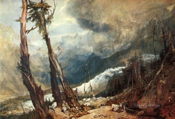 山 Painting - メール・ド・グラスの風景ターナー山に登る氷河とアルヴェロンの源